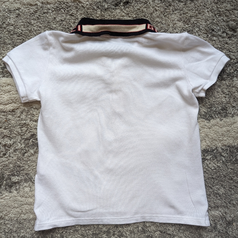 Gucci Kids White Polo with Black and Red Collar - Picture 5 of 7